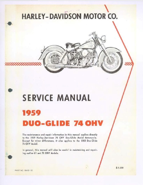 Product picture 1959 Duo-Glide 74 OHV Service Manual